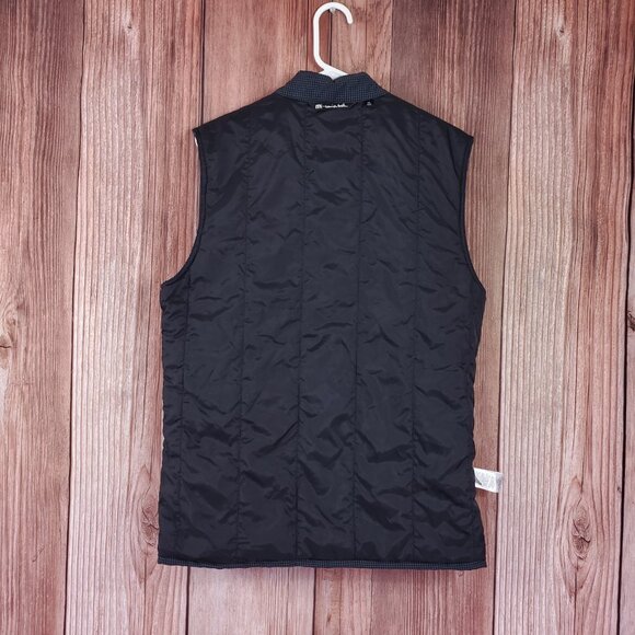Travis Mathew Golf Vest Mens Size Medium Microplaid Full Zip Gray 1MU365 - Picture 4 of 16